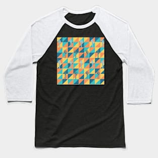 Geometric pattern with cactus Baseball T-Shirt